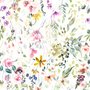 Papier peint panoramique fleurs sauvages aquarelle