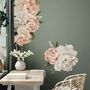 Orange White Peony Floral Boquets Wall Decal Sticker