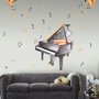 Aquarelle Piano et trompette avec notes de musique colorées Stickers muraux