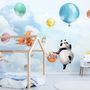 Cute Flying Panda & Animals Kids Nursery Wallpaper Mural