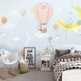 Cartoon Winterscape and Rabbit Flying Wallpaper Mural