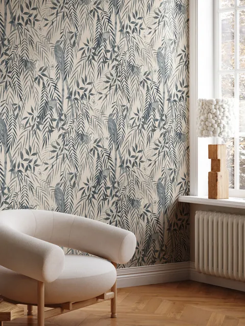 Watercolor Tropical Bird Garden Wallpaper Mural