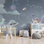 Soft Shining Planets and Astronaut for Boys Space Wallpaper Mural