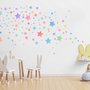 Bunte Aquarell Kleine Sterne Wandtattoo