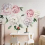 Blue Pink Peony Floral Bouqet Wall Decal Sticker