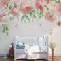 Pink Flower Art Wallpaper Mural