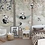 Fototapete Kinderzimmer Panda-Bär auf Hängemattenbäume