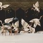 Asian Crane Birds and Ornaments Wallpaper Mural