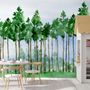 Cartoon Poplar Tree Wallpaper Mural