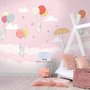 Papier peint panoramique lapins et ballons