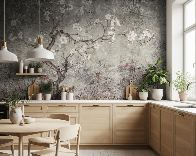 Vintage Dark Blossom Wallpaper Mural