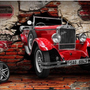 3D Look Vintage Auto Fototapete
