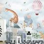 Kids Cycling Riding Cute Animals Wallpaper Mural