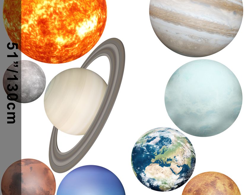 Solar System Sun and Planets Wall Decal Sticker