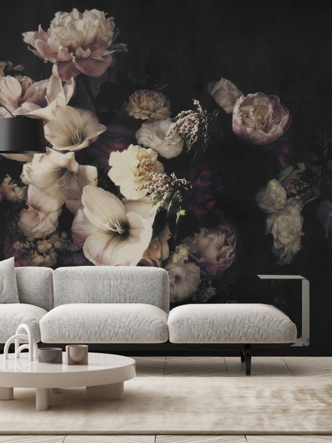 Dutch Dark Floral Wallpaper Mural