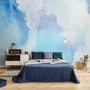 Watercolor Blue Brush Wallpaper Mural