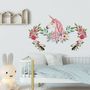 Kinder Pinkes Einhorn mit Bunten Blumen Wandtattoo