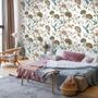 Vintage Flower with Hummingbird Wallpaper Mural