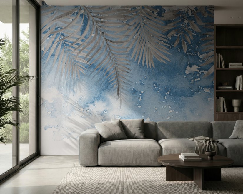 Nordic Style Tropical Leaves Wallpaper Mural