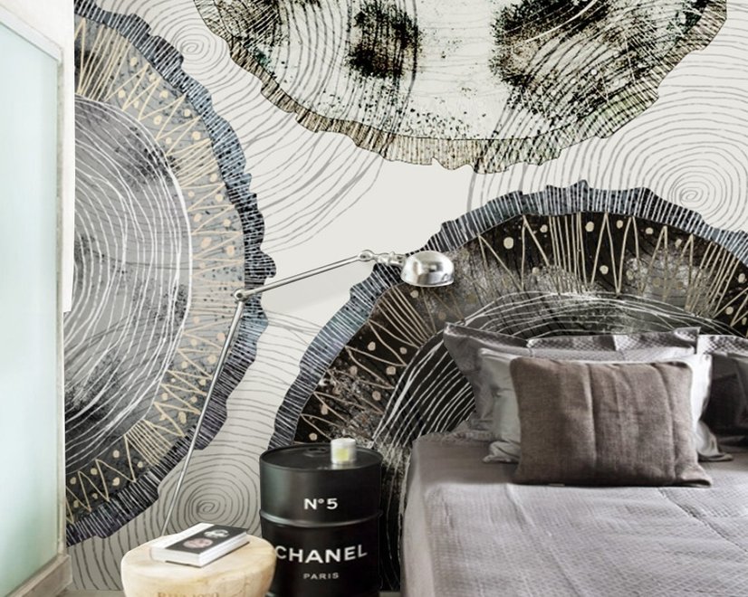 Watercolor Abstract Round Art Wallpaper Mural