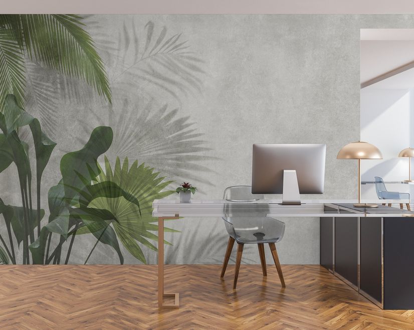 Tropical Green Palm Leaves Wallpaper Mural