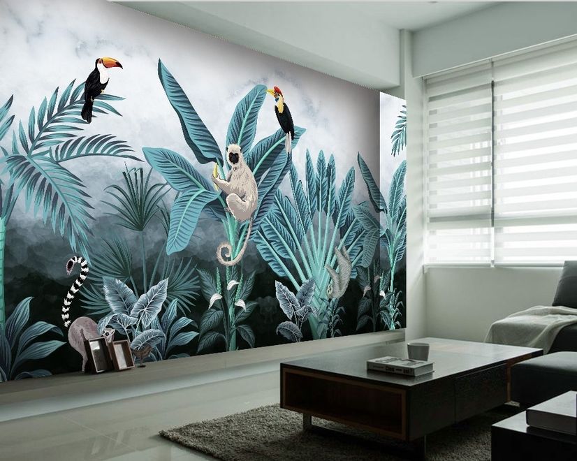 Tropical Forest with Koala Toucan Wallpaper Mural