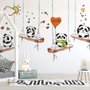 Papier peint panoramique pandas sur balançoires