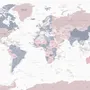 Pink and Purple Political World Map Wallpaper Mural