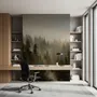 Foggy Pine Forest Landscape Wallpaper Mural