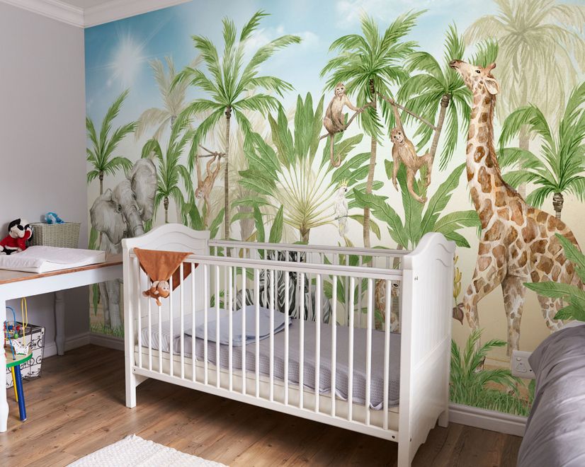 Kids Safari Animals in the Jungle Wallpaper Mural