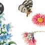 Botanical Flowers Floral with Birds Wallpaper Mural