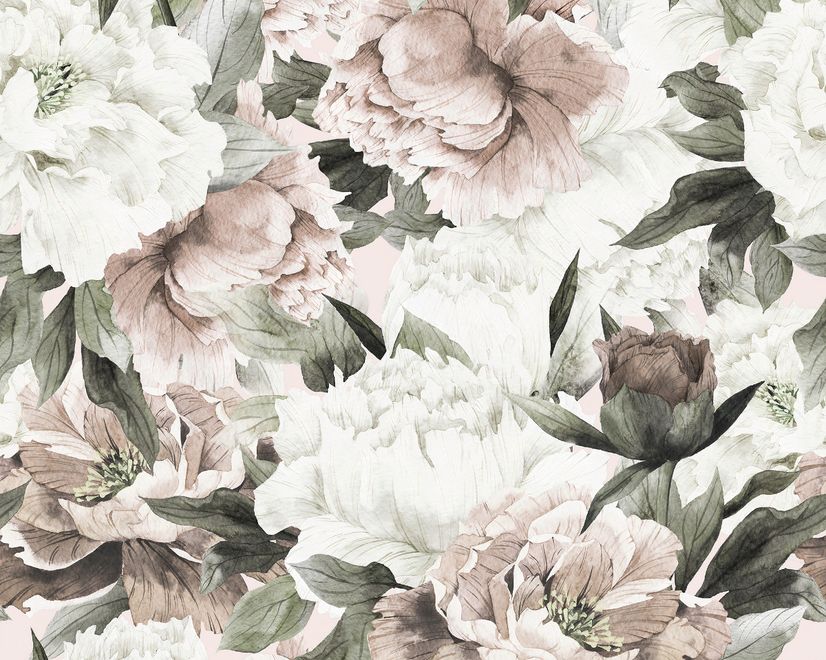 Dutch Pink Peony Floral Wallpaper Mural