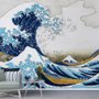 Vintage Wave Drawing Wallpaper Mural