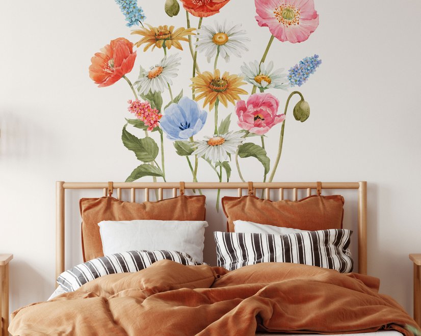 Colorful Wildflowers Wall Decal Sticker