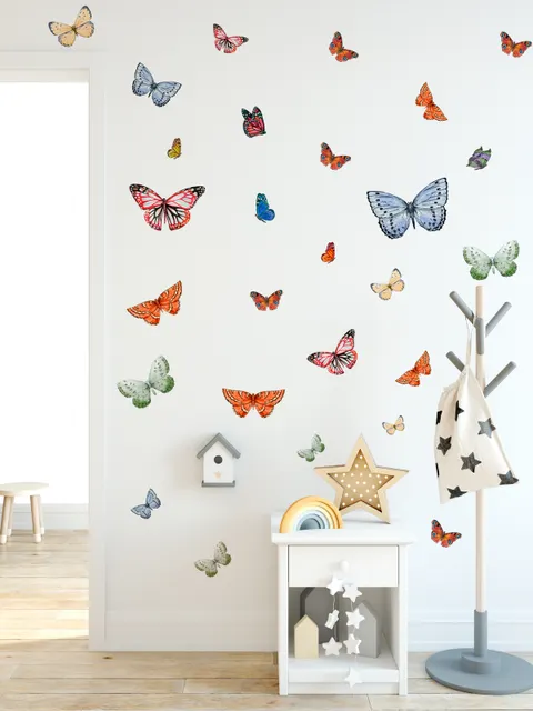 Farbenfrohes Schmetterling Wandtattoo