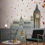 London Big Ben und Westminster mit Herbstblättern Wandtattoo