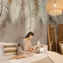 Neutral Tropical Palm Leaf Wallpaper Mural