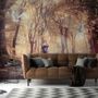 Watercolor Forest and Elk Wallpaper Mural