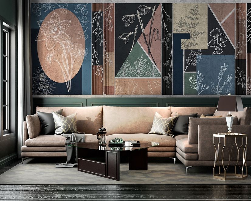 Abstract Floral Art Wallpaper Mural