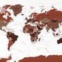 White and Brown Political World Map Wallpaper Mural