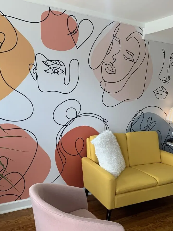 Colorful Abstract Faces Wallpaper Mural
