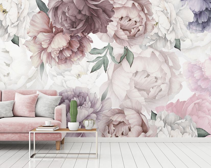 Soft Peony Nursery Floral Wallpaper Mural
