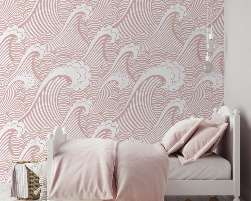 Kids Ocean Wave Pattern Wallpaper Mural