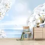 Papier peint panoramique floral d'art abstrait