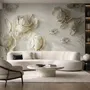 3D Embossed Look Rose Sculpture Wallpaper Mural