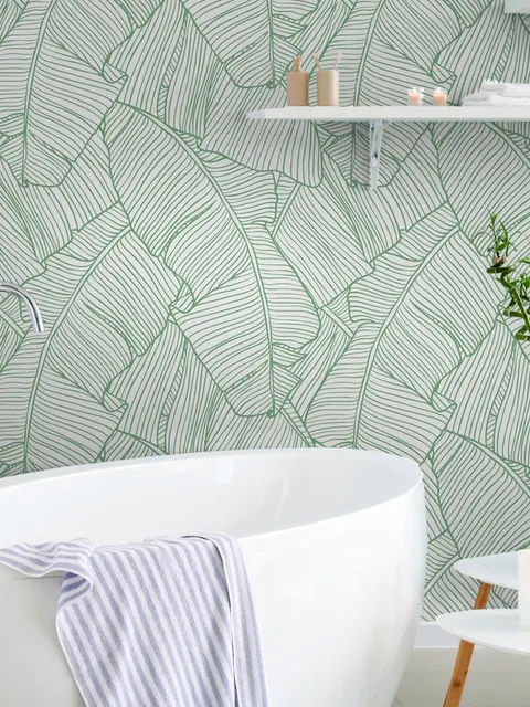 Papier peint lignes abstraites feuilles palmier