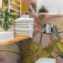 Papier peint panoramique aquarelle colorée, été, feuilles tropicales
