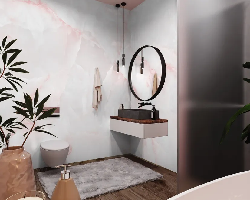 Abstract Pink Marble Stone Art Wallpaper Mural