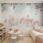 Papier peint cerfs dans le jardin floral