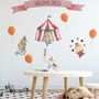 Kids Watercolor Circus with Cute Bear Fox Elephant Panda Wall Decal Sticker